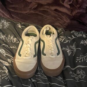 Vans Pro Skateboard Shoes - White and Green